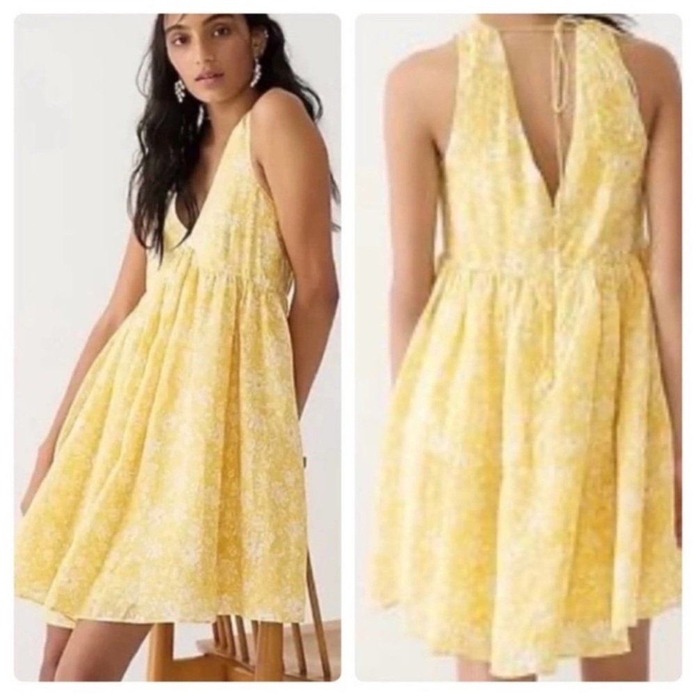 J Crew Swingy V-neck Mini Dress in Tossed Floral Bl662